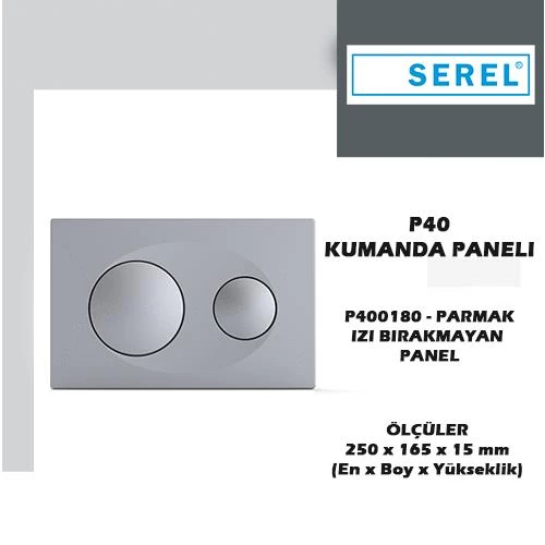 Serel Smooth Gömme Rezervuar 3 'lü Set (Gövde T020111+Panel P400180+Ank. Ara kesme Valfi 102151024) T020111BK40 - 5