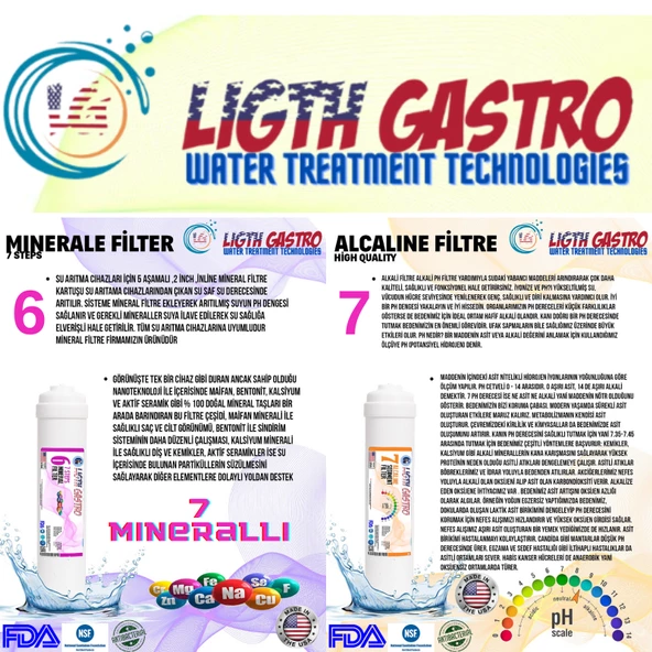 LİGHT GASTRO KIRMIZI BEYAZ POMPALI MONTAJ DAHİL 12 LİTRE 7 FİLTRE 14 AŞAMA SU ARITMA CİHAZI - Resim 7