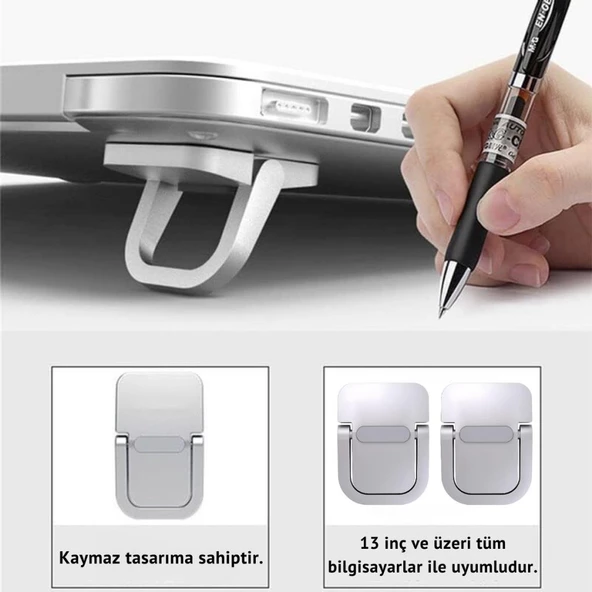 Coofbe 2 Adet Yapışkanlı Katlanılabilir Laptop Standı Portatif Macbook Bilgisayar Laptop Stand Ayagi - 3
