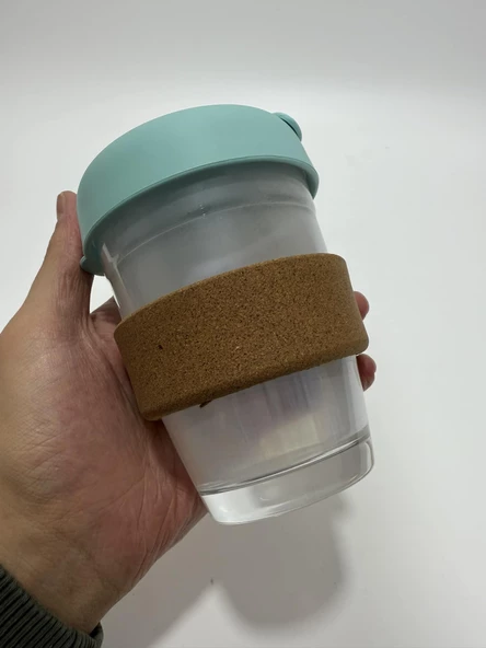 Mantar Halkalı Cam Kahve Bardağı 350ml - 4