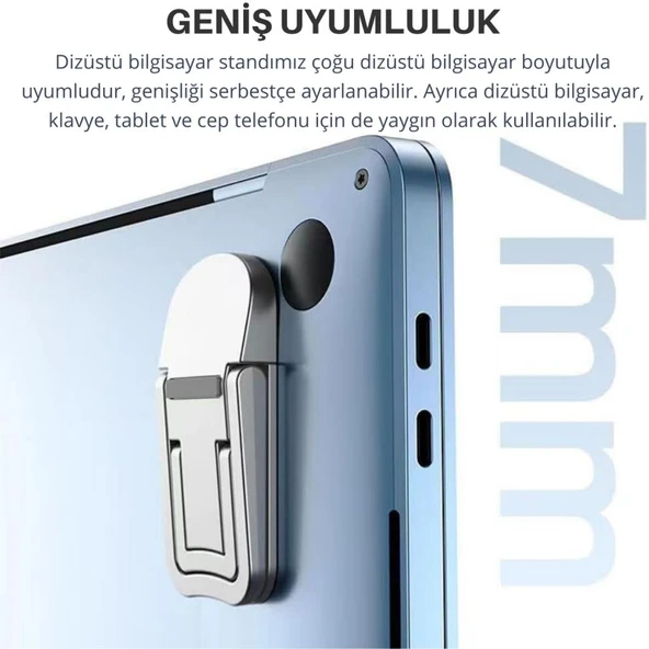 Coofbe 2 Adet Yapışkanlı Katlanılabilir 2 Kademe Yükseklik Ayarlı Laptop Standı Laptop Stand Ayağı - 10