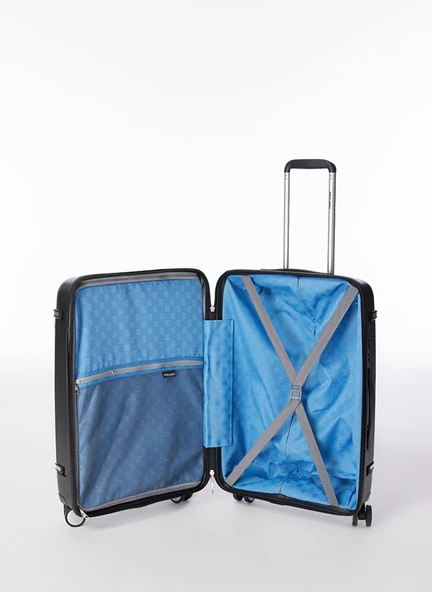 Pierre Cardin Polipropilen Orta Boy Kırılmaz Valiz Siyah PC7070 - Resim 5