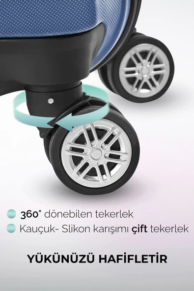 Polo&Sky Spring Model Lacivert Renk Orta Boy Valiz Bavul - 5