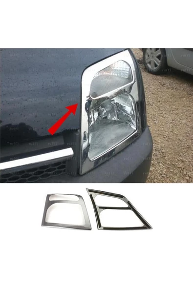 Ford Connect Krom Far Çerçeve 2 Parça 2002-2014 Paslanmaz Çelik - 6