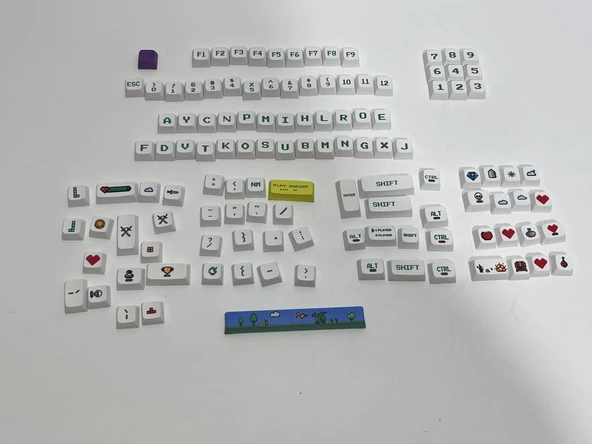 Pixel Game Grafiti Temalı Mekanik Klavye Tuş Takımı 120 Tuş - 5