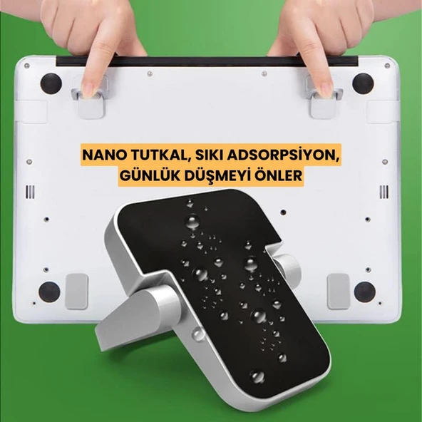 Coofbe 2 Adet Yapışkanlı Katlanılabilir Laptop Standı Portatif Macbook Bilgisayar Laptop Stand Ayagi - 9