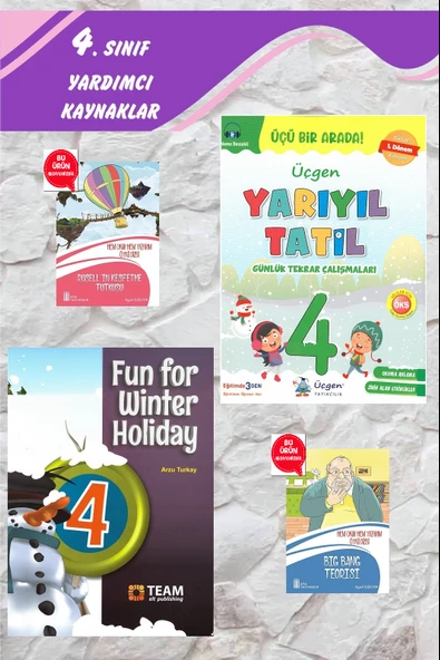 4.Sınıf Yarıyıl Tatil Kitabı+Fun For Winter Holiday -2024 ürün görseli 1