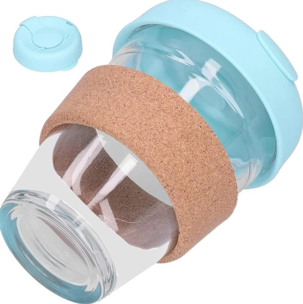 Mantar Halkalı Cam Kahve Bardağı 350ml - 2