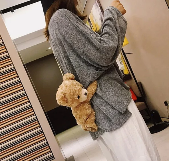 Ayı Teddy Omuz Çantası 20cm - 2