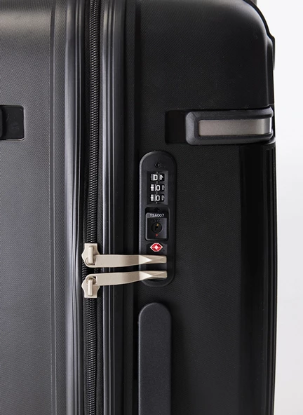 Pierre Cardin Polipropilen Orta Boy Kırılmaz Valiz Siyah PC7070 - Resim 4