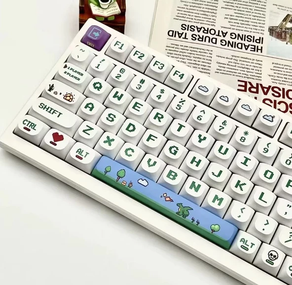 Pixel Game Grafiti Temalı Mekanik Klavye Tuş Takımı 120 Tuş - 4