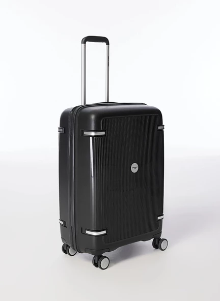 Pierre Cardin Polipropilen Orta Boy Kırılmaz Valiz Siyah PC7070 - Resim 2