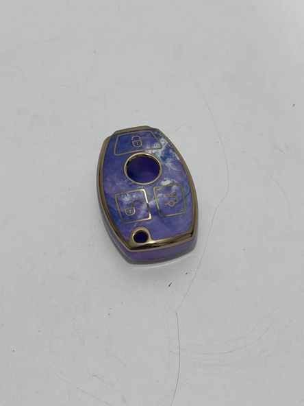 Mercedes Uyumlu Mermer Desenli Anahtar Kılıfı (Model 1) - 2