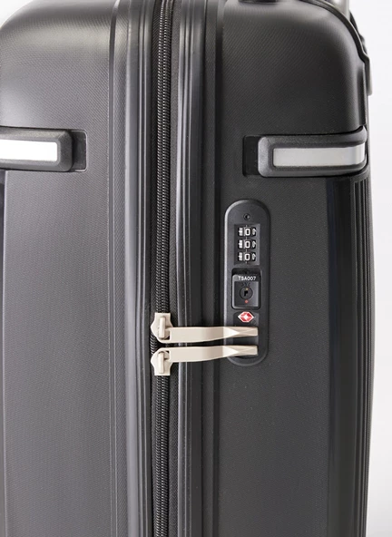 Pierre Cardin Polipropilen Kabin Boy Kırılmaz Valiz Siyah PC7070 - Resim 5