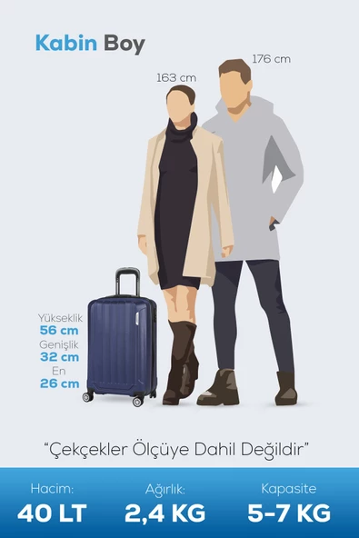 Polo&Sky Spring Model Lacivert Renk Kabin Boy Valiz Bavul - 5
