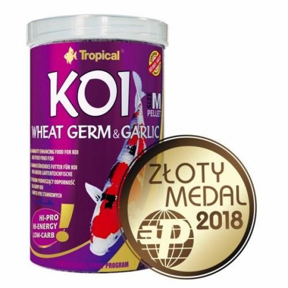 Tropical Koi Wheat Germ Garlic Pellet Size M 1000 Ml+/