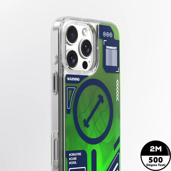 Youngkit Apple iPhone 16 Pro Max Kılıf Magsafe Şarj Özellikli Parlak Kumlu Sıvılı Tasarımlı Galaxy Fantasy Serisi Kapak - Resim 4