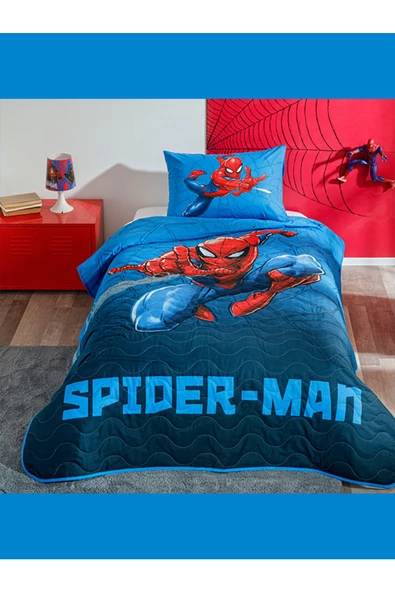 Taç Lisanslı Yatak Örtüsü Seti Spiderman Focus Tek Kişilik