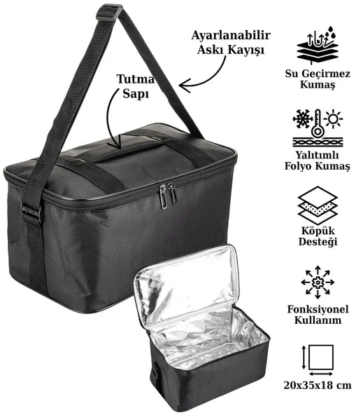 Kamp Piknik Termal Soğutucu Yalıtımlı Buzluk Termos Çanta 14 Lt - 940 - 11