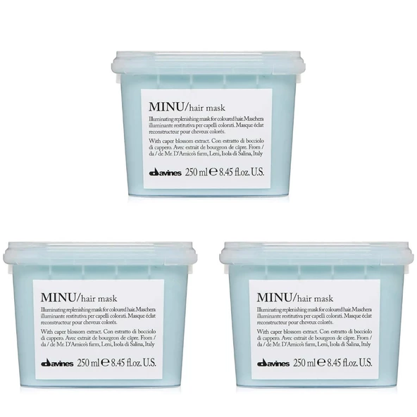 Ekonomik Üçlü Davines Minu Boyalı Saç Maskesi 250ml - %100 Orijinal %100 Doğal