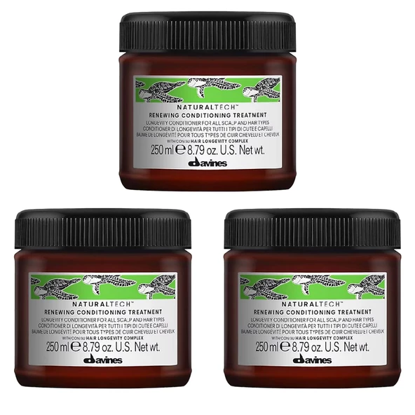 Ekonomik Üçlü Davines NaturalTech Renewing Yenileyici Saç Kremi 250 ML - %100 Orijinal %100 Doğal