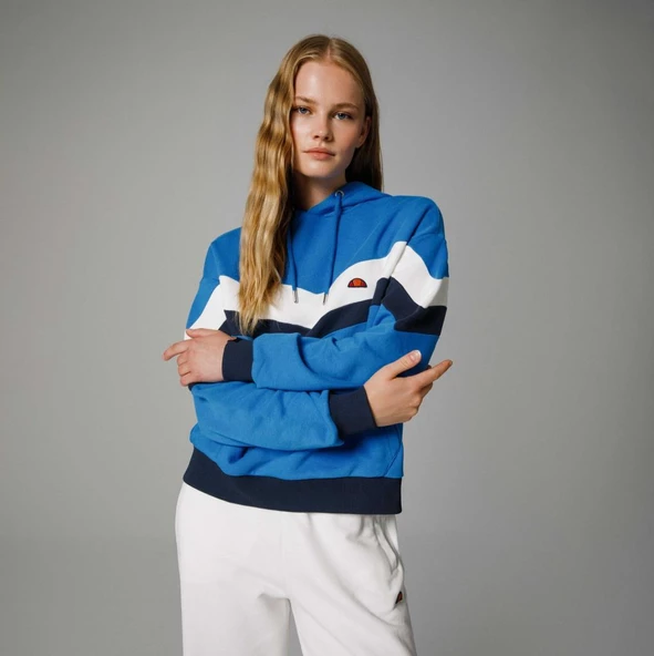 Ellesse Oversize Kapüşonlu Kadın Sax Mavi Sweat EF178 - Resim 4