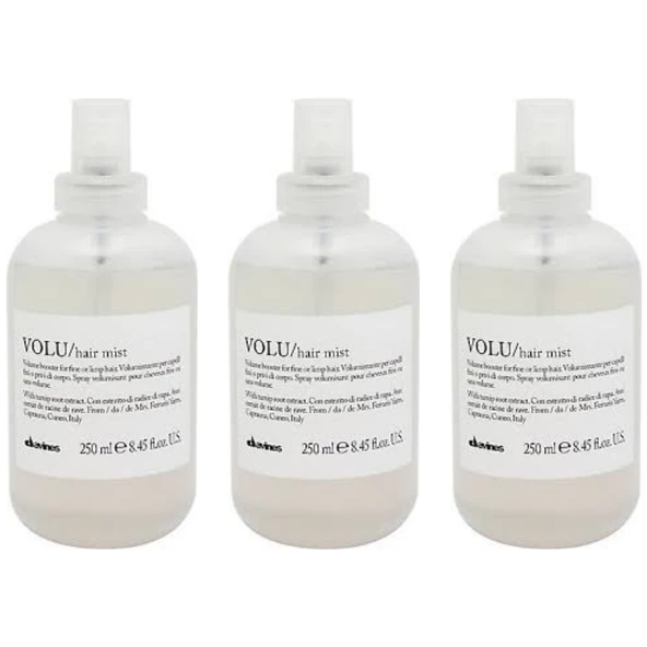 Ekonomik Üçlü Davines Volu Hacim Kazandıran Nemlendirici Sprey 250ml - %100 Orijinal %100 Doğal