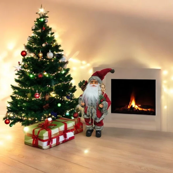 T.Concept Dekoratif Zilli Noel Baba Yılbaşı Figürü 30 cm - 4