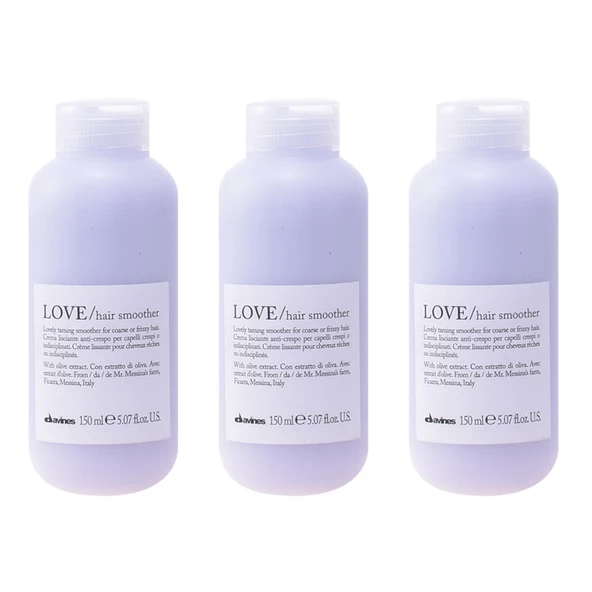 Ekonomik Üçlü Davines Love Hair Smoother Düzleştirici Saç Kremi 150ml - %100 Orijinal %100 Doğal