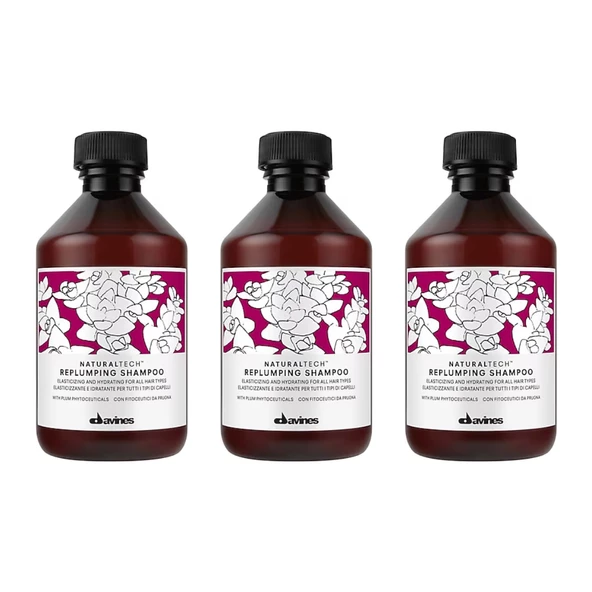 Ekonomik Üçlü Davines Replumping Esneklik Kazandıran Nemlendirici Şampuan 250ml - %100 Orijinal %100 Doğal
