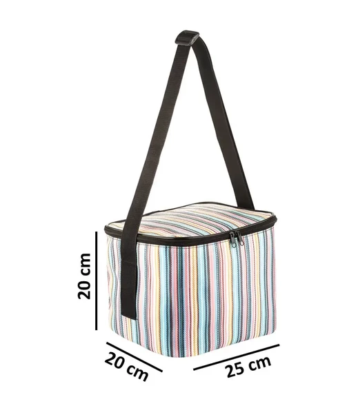 Kamp Piknik Termal Soğutucu Yalıtımlı Buzluk Termos Çanta 10 Lt - 920 Çizgi Desenli - 8