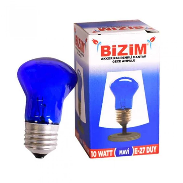 Bizim Renkli Mantar Gece Lambası 10 W-Mavi