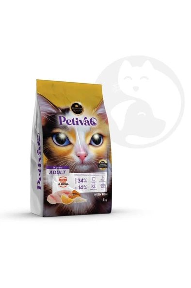 Petiva Balıklı Yetişkin Kedi Maması 3 Kg