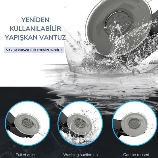 360 Derece Dönen Torpido Üstü Uzunluk Ayarlamalı Vantuzlu Teleskopik Araç Telefon Tutucu - Resim 5