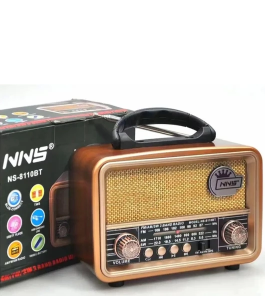NNS Ns-8110 Nostaljik Radyo Usb / Tf Kart / Fm Retro Taşınabilir Bluetooth Hoparlör - 2