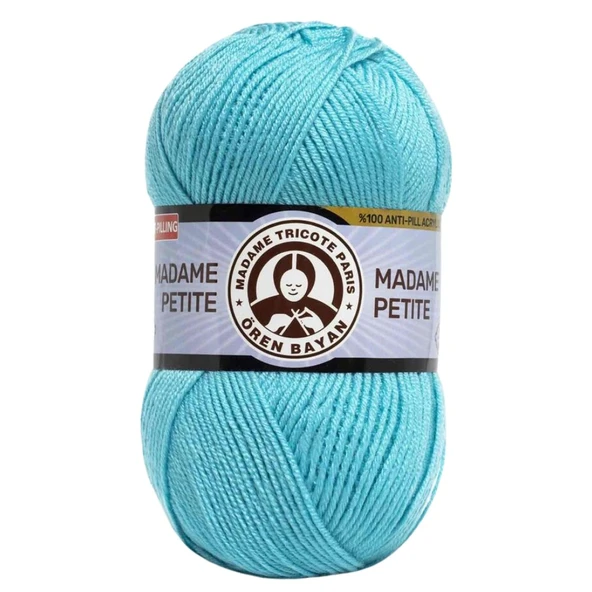 Ören Bayan Madame Petite Örgü İpi - Turkuaz - 1 Adet - ( Renk Kodu: 137 ) ürün görseli 1