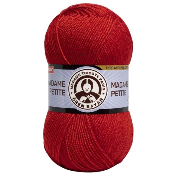 Ören Bayan Madame Petite Örgü İpi - Kırmızı - 1 Adet - ( Renk Kodu: 134 )