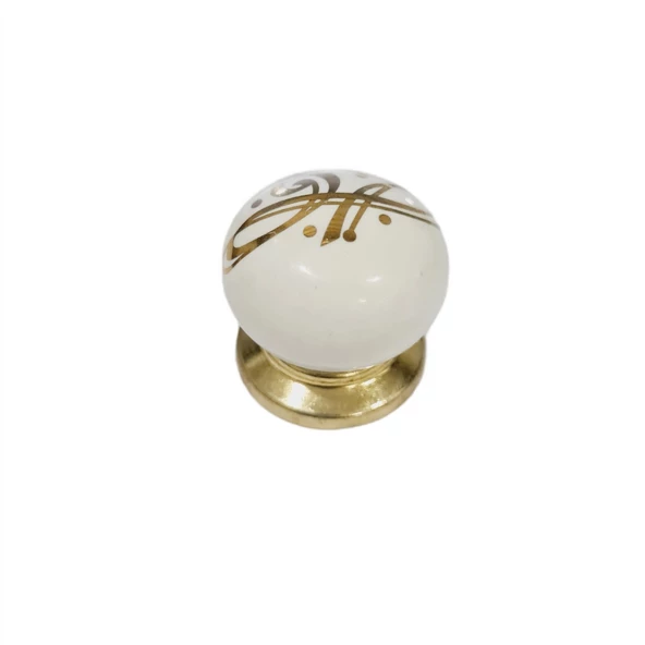 BEYAZ PORSELEN  DESENLİ  GOLD TABAN / 5 ADET - 6