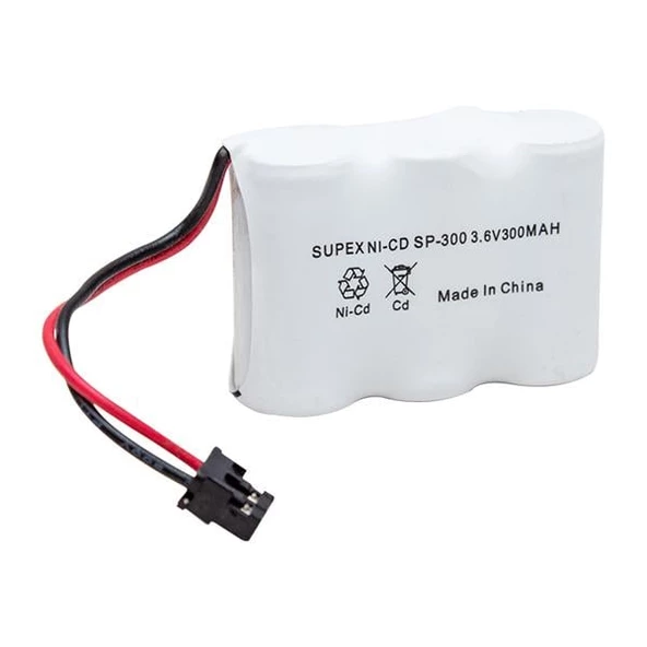 SUPEX SP-300 NI-CD 3LÜ KISA AÇIK 3.6 VOLT 300 MAH TELSİZ TELEFON PİLİ