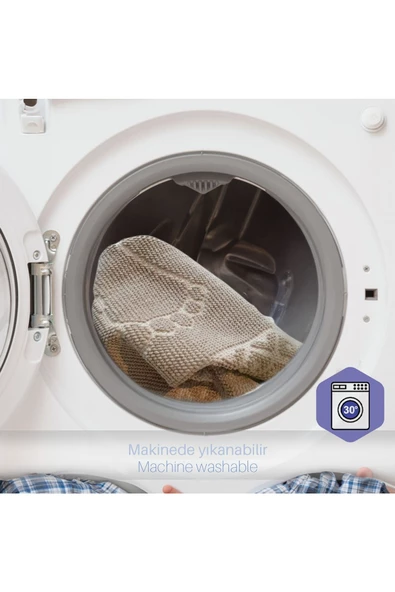 Soffy Kahve & Kahve 2 Adet 50x70 cm Banyo Paspası %100 Doğal Pamuk Ayak Paspası Ayak Havlusu - 7