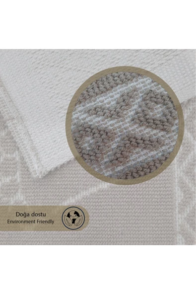 Soffy Kahve & Kahve 2 Adet 50x70 cm Banyo Paspası %100 Doğal Pamuk Ayak Paspası Ayak Havlusu - 6