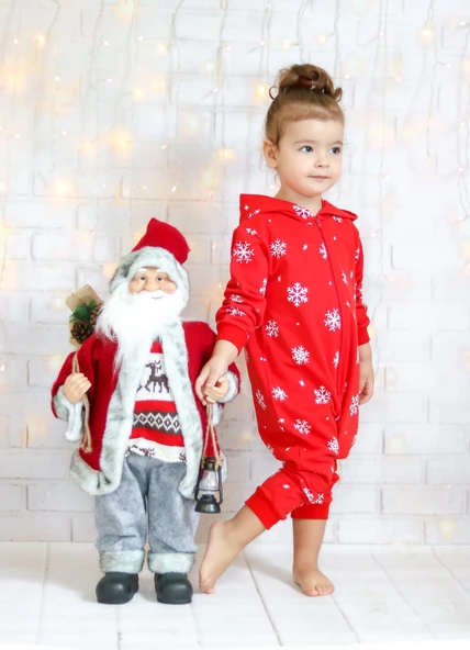 MODAVALS KIZ ÇOCUK & ERKEK ÇOCUK 3 İP ŞARDONLU GEYİK NAKIŞLI YILBAŞI TEMALI BEBEK TULUM-KIRMIZI - 5