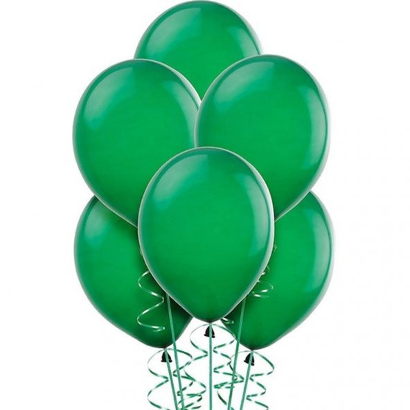 Metalik Koyu Yeşil Renk Balon 10 Adet