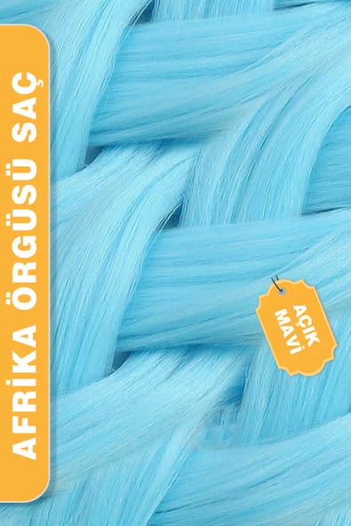 Afrika Zenci Örgüsü Rasta Ve Box Braid için Sentetik Saç -  Açık Mavi ürün görseli