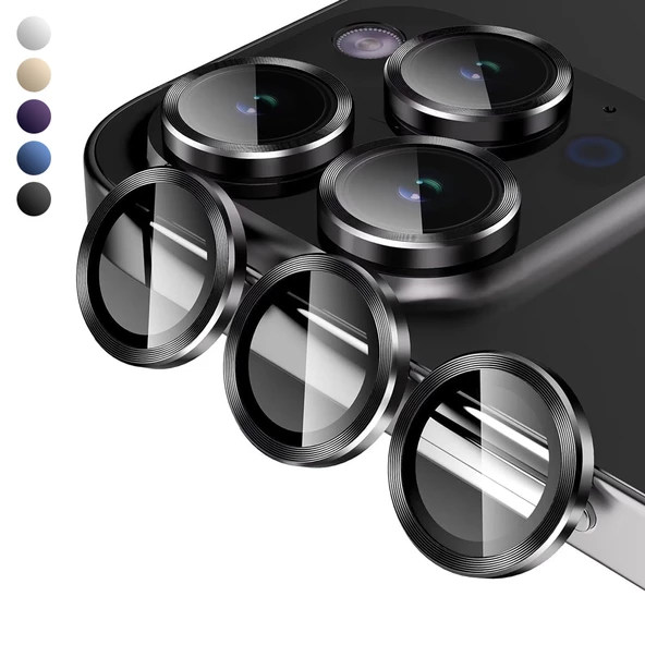 iPhone 16 Pro Max Titan Metal Kamera Lens Koruyucu 3lü Set