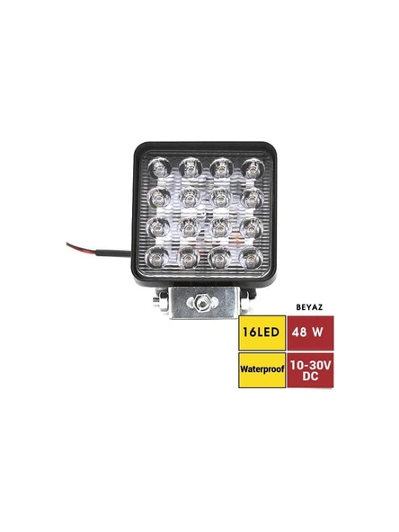 16 Ledli Off Road Sis Farı Çalışma Lambası 12 Volt