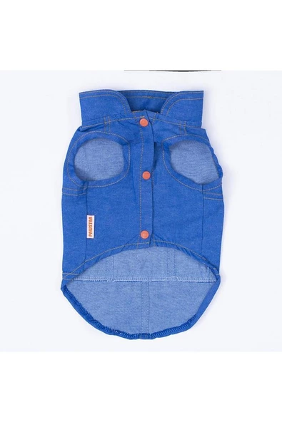 Denim Look Kedi Köpek Gömleği - Kedi Köpek Kıyafeti - 5