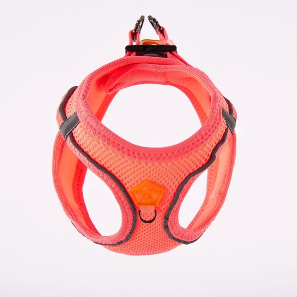 PawStar  Neon Pink - Neon Pembe Airmesh Köpek Göğüs Tasması - Resim 2