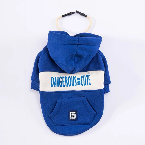 PawStar Mavi Cute Hoodie Küçük ve Orta Irk - Resim 4