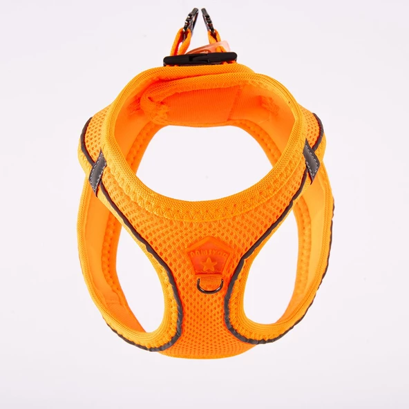 PawStar  Neon Orange - Neon Turuncu Airmesh Köpek Göğüs Tasması - 2